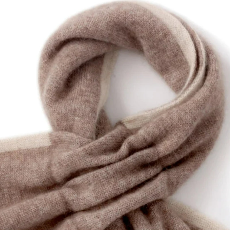 Écharpe cachemire coloris marron