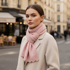 Écharpe cachemire coloris rose poudré