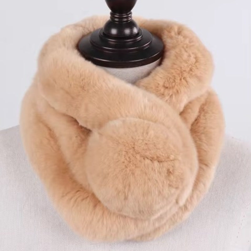 Écharpe chaude en fourrure de lapin