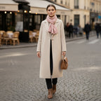Écharpe couleur rose poudré en cachemire