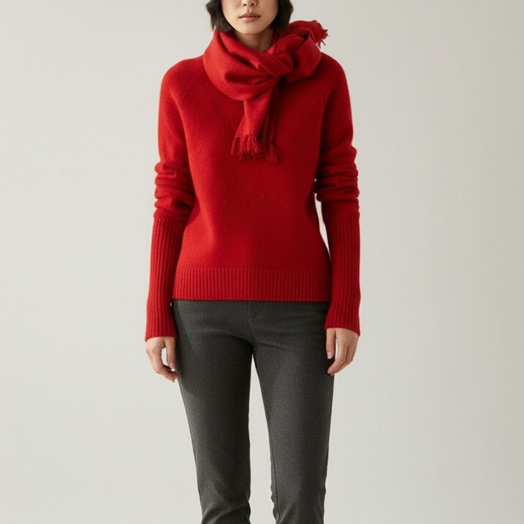 Écharpe de cachemire rouge pour femme