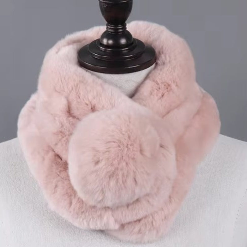 Écharpe de fourrure naturelle de lapin
