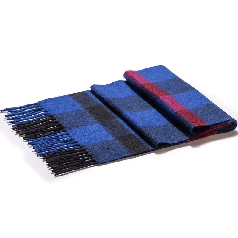 Écharpe de laine quadrillée pour homme