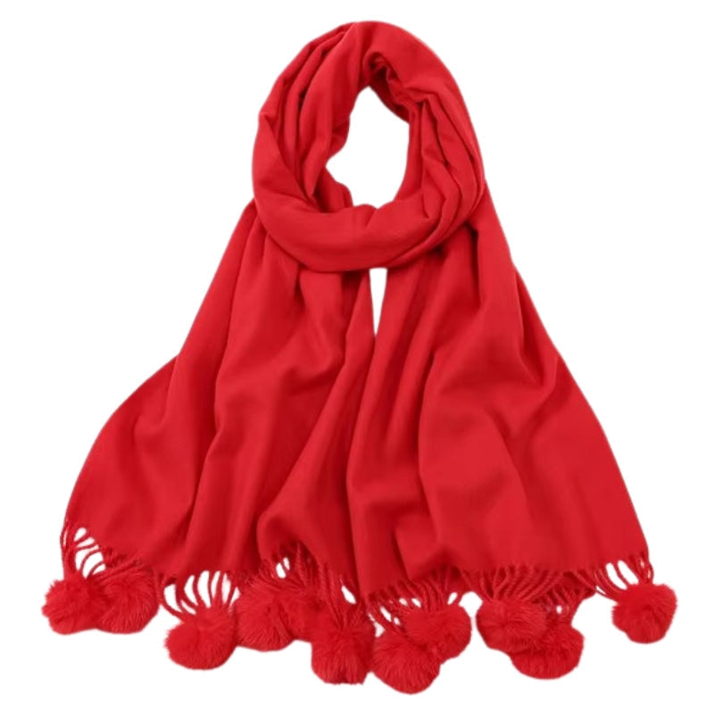 Écharpe décorée façon pompon