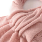 Écharpe en cachemire au coloris rose poudré