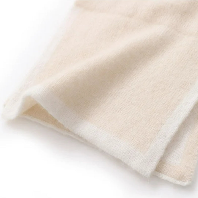 Écharpe en cachemire blanc cassé