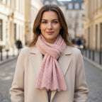 Écharpe en cachemire rose poudré