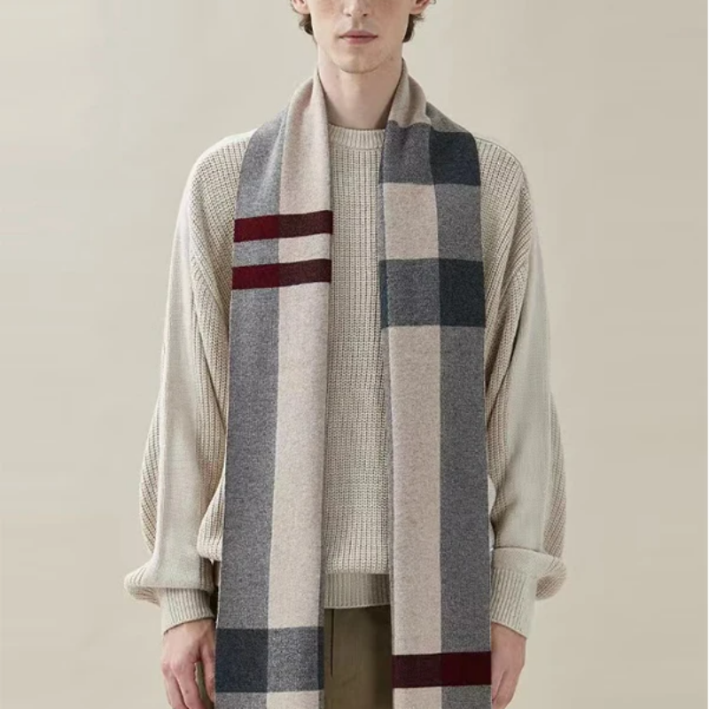 Écharpe en laine grand format pour homme