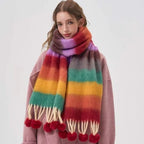 Écharpe épaisse de couleur chaude