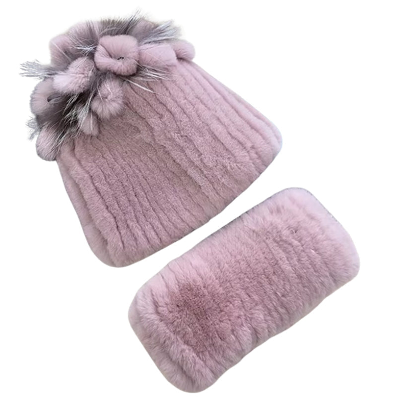 Écharpe et bonnet femme en fourrure