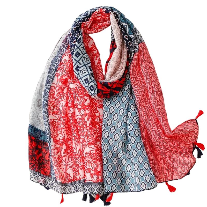 Écharpe façon chèche colorée et originale