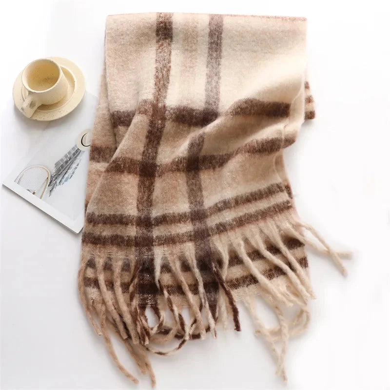Écharpe façon plaid tartan
