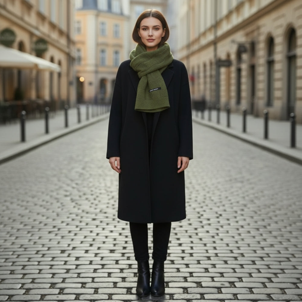 Écharpe féminine à mailles côtelées