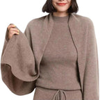 Écharpe féminine en cachemire coupe cape