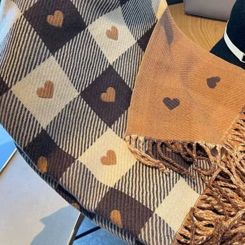 Écharpe femme à motif cœur