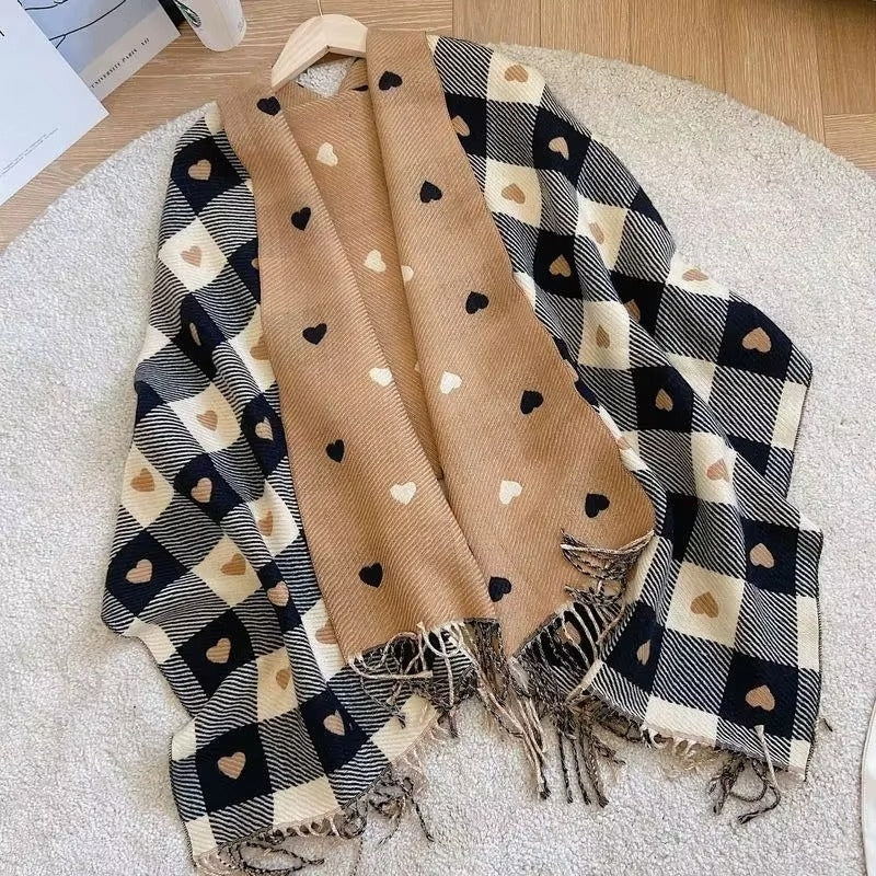 Écharpe femme décor cœur