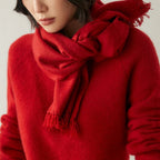 Écharpe femme en cachemire rouge