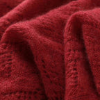 Écharpe femme rouge confectionnée en cachemire