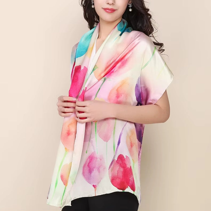 Écharpe femme tendance en soie