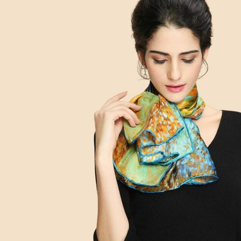 Écharpe foulard femme en soie