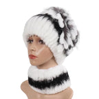 Écharpe fourrure et bonnet assorti