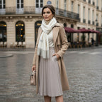 Écharpe frangée blanche