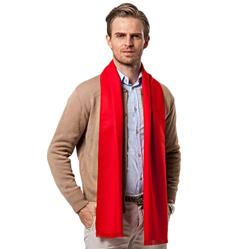 Écharpe homme de couleur rouge