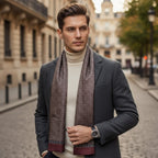 Écharpe homme en soie avec motif cachemire