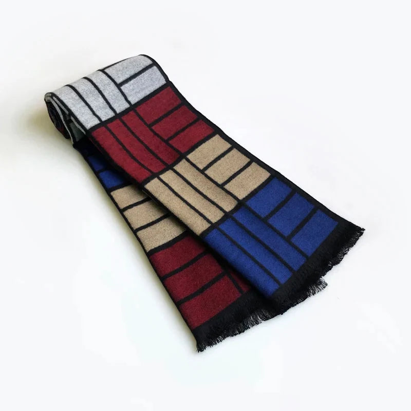 Écharpe masculine de couleur bleu marine