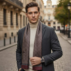 Écharpe masculine en soie à motif cachemire
