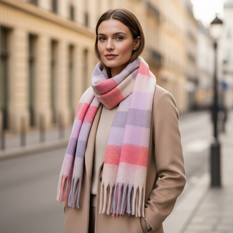 Écharpe multicolore grand format pour femme
