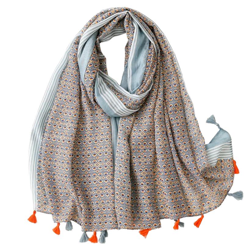 Écharpe multicolore originale style chèche