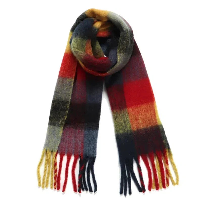 Écharpe plaid à carreaux pour femme