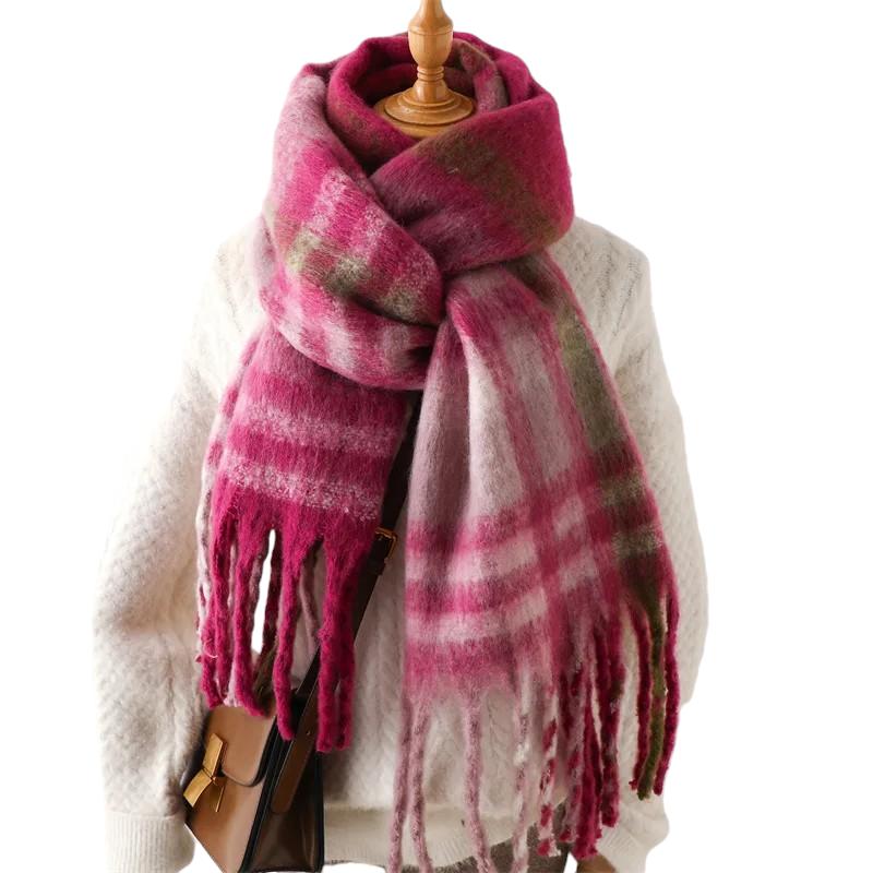 Écharpe plaid à motif tartan
