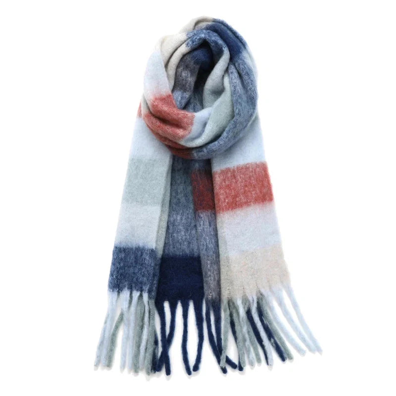 Écharpe plaid féminine ornée de carreaux