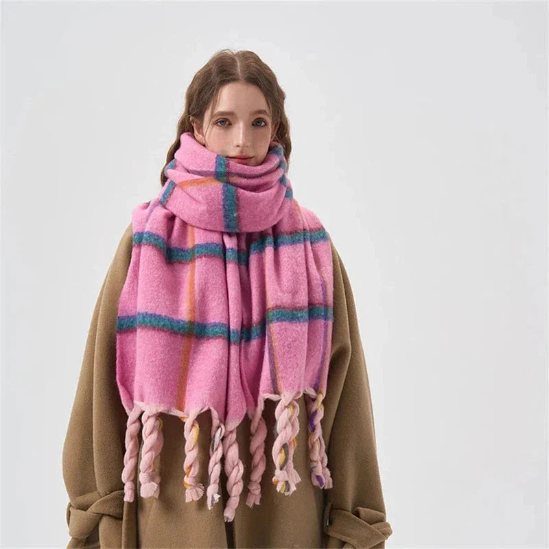 Écharpe plaid maxi