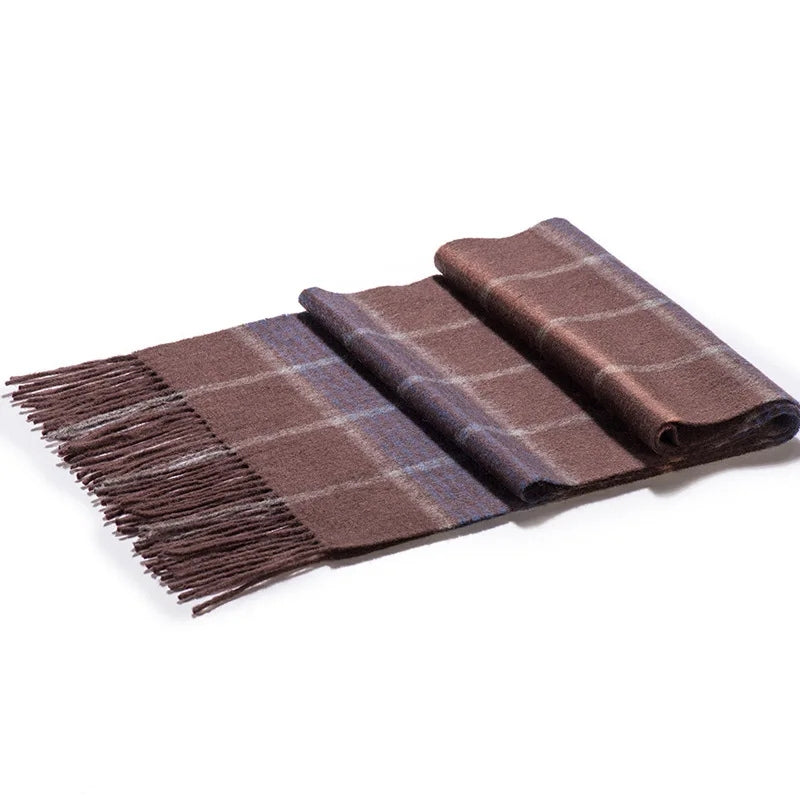 Écharpe pour homme à carreaux, en laine
