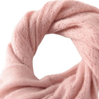 Écharpe rose poudré confectionnée en cachemire