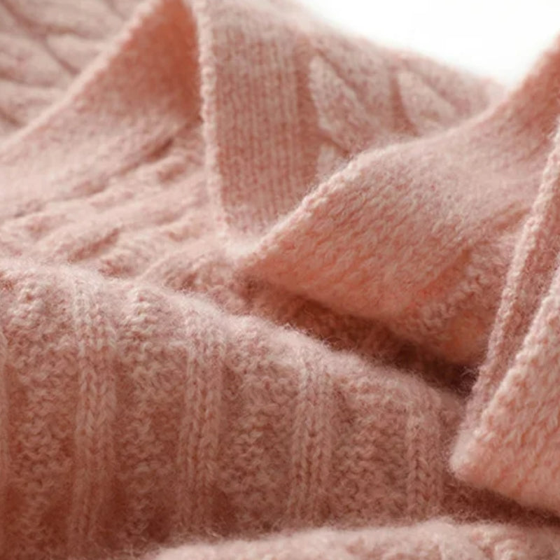 Écharpe rose pour femme en cachemire