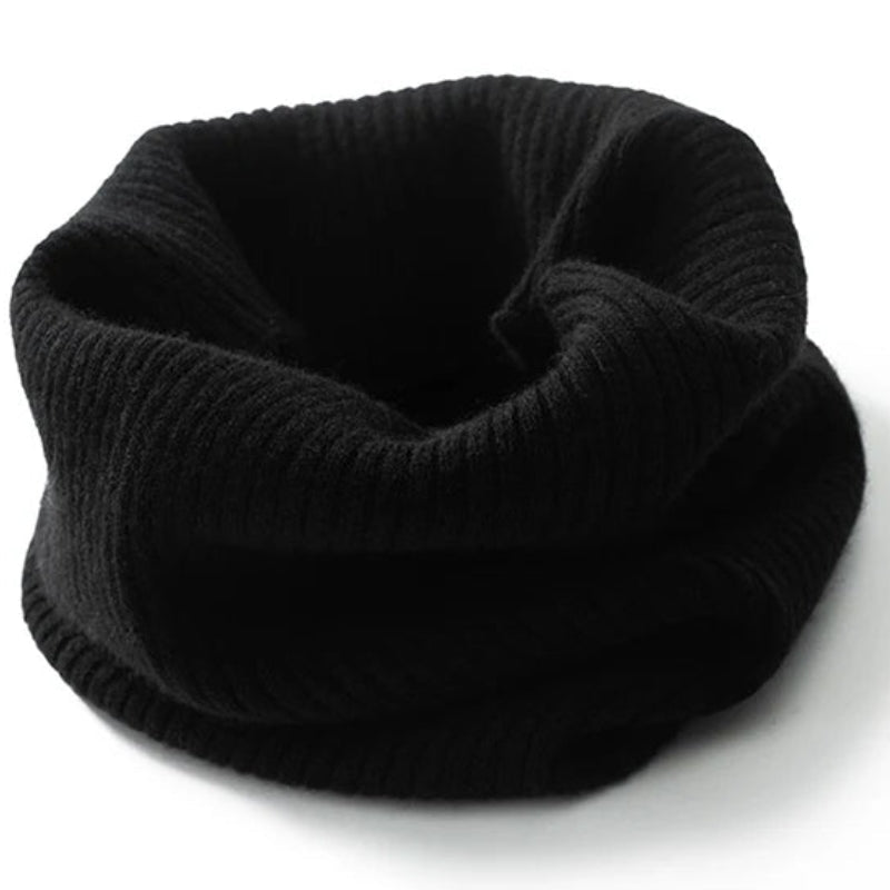 Écharpe snood noire en cachemire