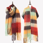 Écharpe style plaid à carreaux