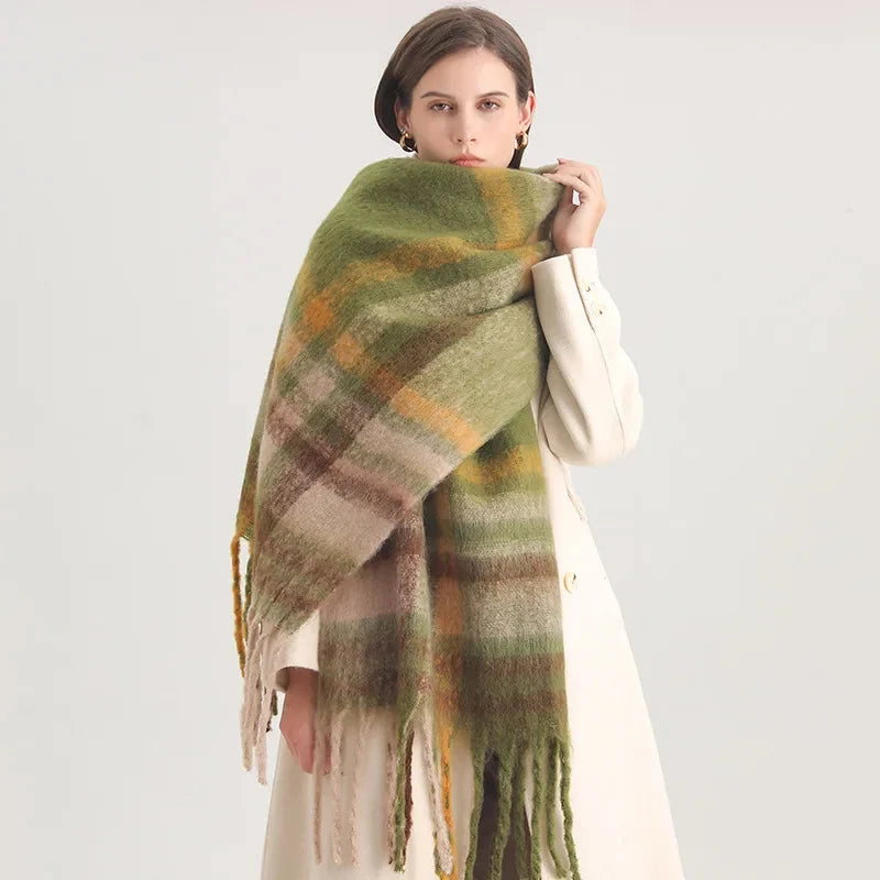 Écharpe style plaid tartan