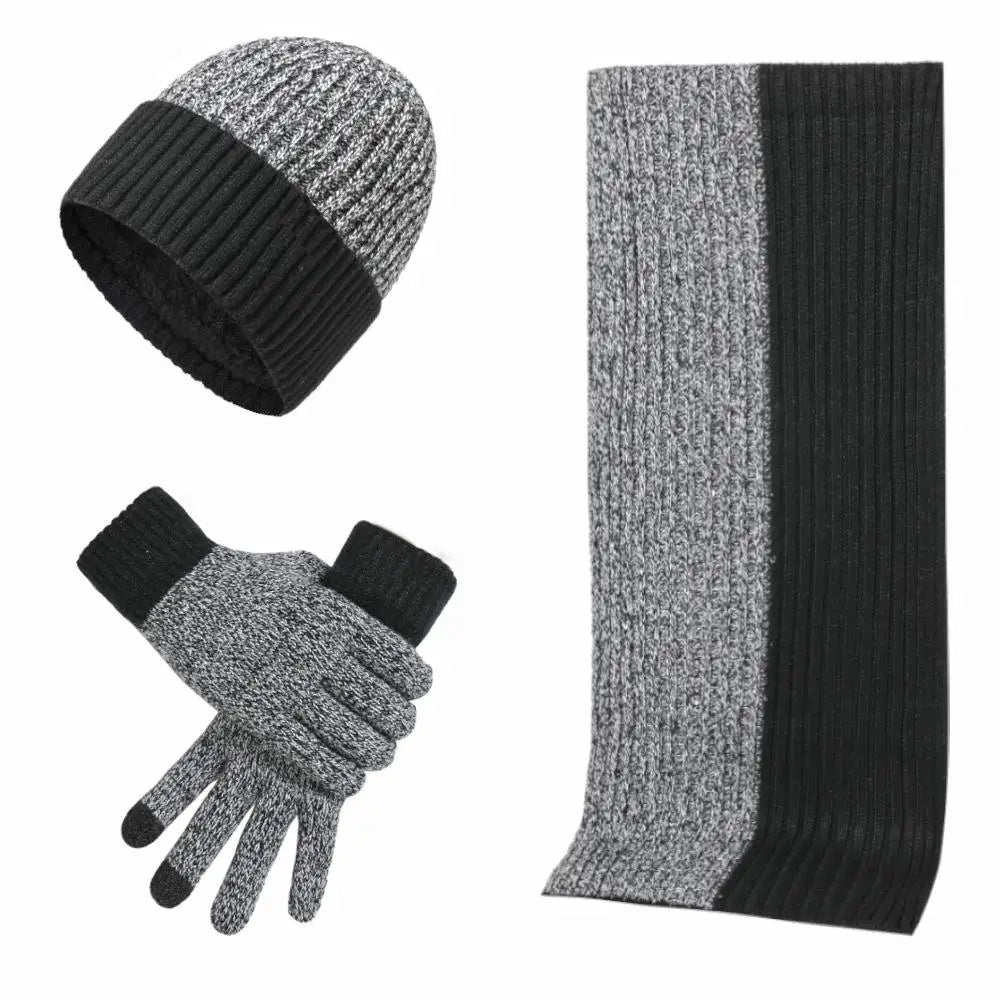 Ensemble bonnet écharpe et gants pour homme