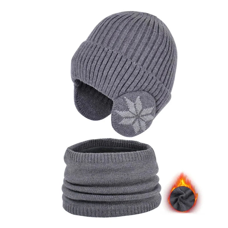 Ensemble enfant masculin bonnet et snood