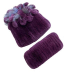 Ensemble féminin bonnet écharpe en fourrure