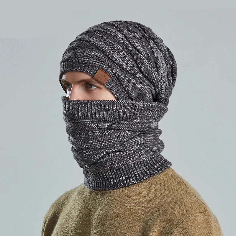 Ensemble homme bonnet et snood