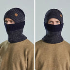 Ensemble homme bonnet et snood en tricot