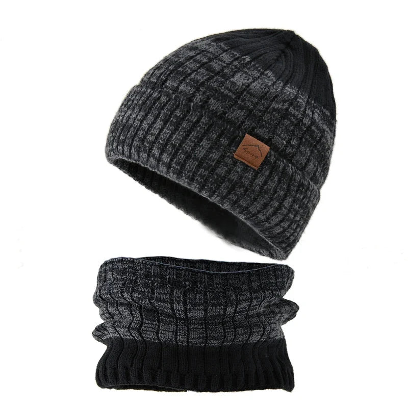 Ensemble pour homme bonnet snood en tricot