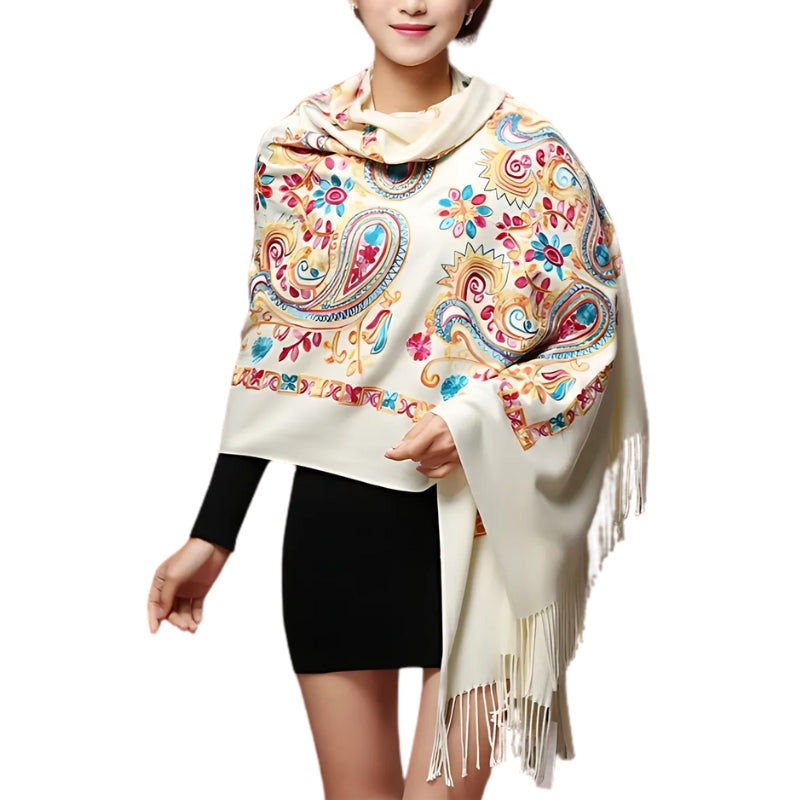 Étole à broderies pour femme