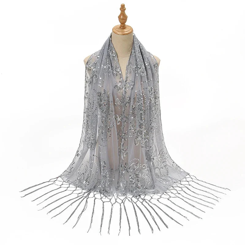 Étole à paillettes et sequins